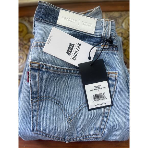 NWT RE/DONE Levi's Indigo High RIse Crop -- 25   MSRP $395 - Picture 1 of 5